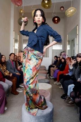 Miho Shiratori at the Anja Gockel Fashion Show Fresh for the senses in the Paris 44 showroom by Anja Gockel Berlin, 10 04 2026 Foto:xAgenturxWehnertx xduxVinagex xFuturexImagex gockel_6463