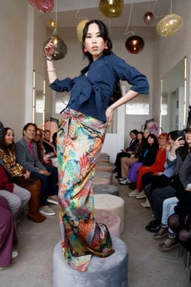 Miho Shiratori at the Anja Gockel Fashion Show Fresh for the senses in the Paris 44 showroom by Anja Gockel Berlin, 10 04 2026 Foto:xAgenturxWehnertx xduxVinagex xFuturexImagex gockel_6464