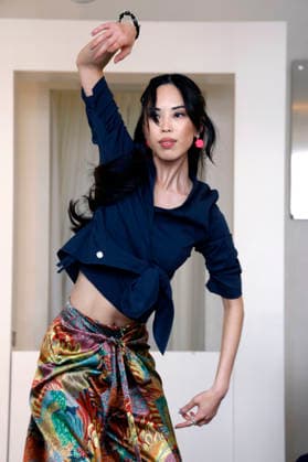 Miho Shiratori at the Anja Gockel Fashion Show Fresh for the senses in the Paris 44 showroom by Anja Gockel Berlin, 10 04 2026 Foto:xAgenturxWehnertx xduxVinagex xFuturexImagex gockel_6466