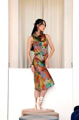 Miho Shiratori at the Anja Gockel Fashion Show Fresh for the senses in the Paris 44 showroom by Anja Gockel Berlin, 10 04 2026 Foto:xAgenturxWehnertx xduxVinagex xFuturexImagex gockel_6467