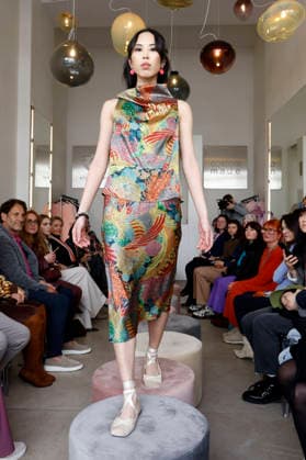 Miho Shiratori at the Anja Gockel Fashion Show Fresh for the senses in the Paris 44 showroom by Anja Gockel Berlin, 10 04 2026 Foto:xAgenturxWehnertx xduxVinagex xFuturexImagex gockel_6472
