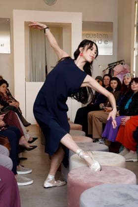 Miho Shiratori at the Anja Gockel Fashion Show Fresh for the senses in the Paris 44 showroom by Anja Gockel Berlin, 10 04 2026 Foto:xAgenturxWehnertx xduxVinagex xFuturexImagex gockel_6476