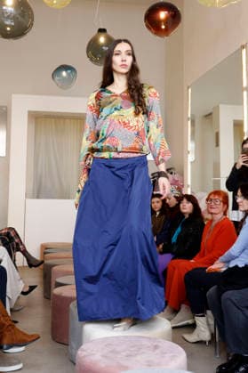 Lia Kemendi at the Anja Gockel Fashion Show Fresh for the senses in the Paris 44 showroom by Anja Gockel Berlin, 10 04 2026 Foto:xAgenturxWehnertx xduxVinagex xFuturexImagex gockel_6483