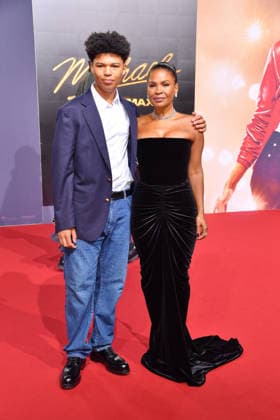 Nia Long with son Kez Sunday Udoka at the international premiere as part of the Global Fan Celebration for MICHAEL in Berlin on 10 04 2026