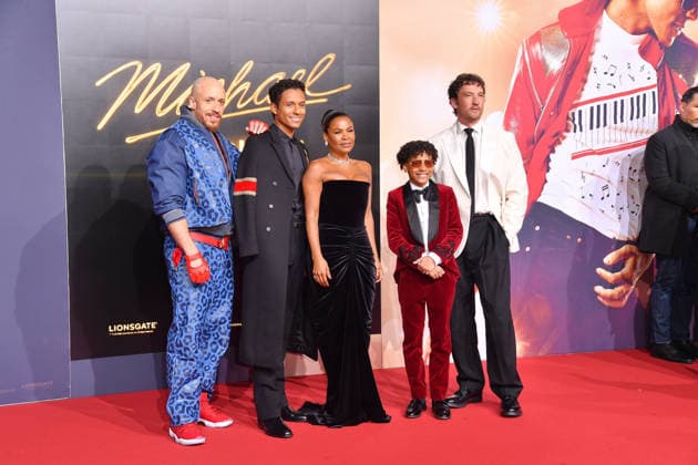 KeiLyn Durrel Jones, Jaafar Jackson, Nia Long, Juliano Valdi and Miles Teller at the international premiere as part of the Global Fan Celebration for MICHAEL in Berlin on 10 04 2026