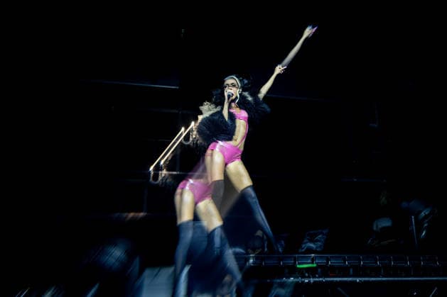 Bad Gyal performs at the Movistar Arena The singer Bad Gyal during her concert at the Movistar Arena, on April 11, 2026, in Madrid Spain The Spanish artist, a reference of dancehall, reggaeton and trap, performs in her Tour 2026 the songs of her second studio album, which includes singles like Da me and Última noche 11 APRIL 2026 MUSIC CONCERT SINGER SINGER Madrid Madrid Madrid Spain  Copyright: xRicardoxRubiox 7432296