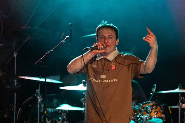 April 11, 2026, Madison, Wisconsin, U.S: JACKSON FOSTER of Silly Goose suffers from a bloody nose during their performance at the Majestic Theater in Madison, Wisconsin Madison U.S  - ZUMAs135 20260411_zap_s135_008 Copyright: xDanielxDeSloverx