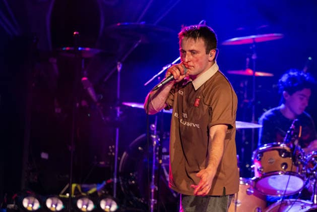 April 11, 2026, Madison, Wisconsin, U.S: JACKSON FOSTER of Silly Goose suffers from a bloody nose during their performance at the Majestic Theater in Madison, Wisconsin Madison U.S  - ZUMAs135 20260411_zap_s135_017 Copyright: xDanielxDeSloverx