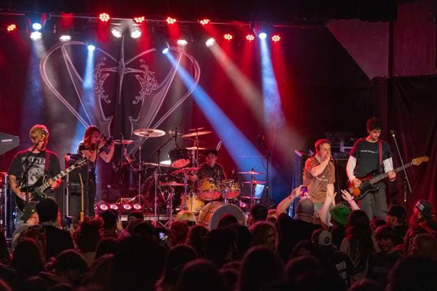 April 11, 2026, Madison, Wisconsin, U.S: IAN BINION, ALAN BENIKHIS, JACKSON FOSTER and YALLI ALVAREZ of Silly Goose at the Majestic Theater in Madison, Wisconsin Madison U.S  - ZUMAs135 20260411_zap_s135_023 Copyright: xDanielxDeSloverx