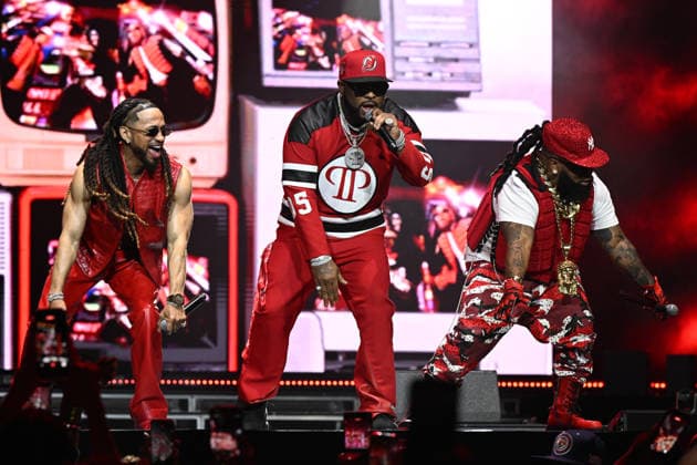 SUNRISE FL - APRIL11: Marcus Pleasure P Cooper, Spectacular Smith and Diamond Baby Blue Smith of Pretty Ricky perform during Boys 4 Life Tour at The Amerant Bank Arena on April 11, 2026 in Sunrise, Florida. Copyright: xmpi04 MediaPunchx
