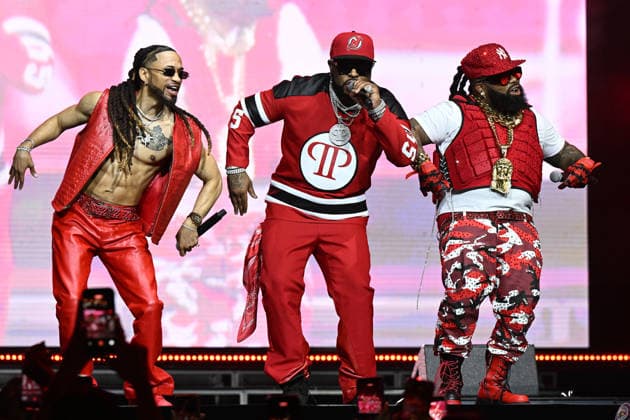 SUNRISE FL - APRIL11: Marcus Pleasure P Cooper, Spectacular Smith and Diamond Baby Blue Smith of Pretty Ricky perform during Boys 4 Life Tour at The Amerant Bank Arena on April 11, 2026 in Sunrise, Florida. Copyright: xmpi04 MediaPunchx