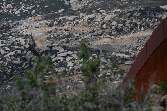 April 12, 2026, Tecate, Baja California, Mexico: A blast site in Kuchamaa Mountain during a Ã¢â‚¬oeceremonyÃ¢â‚¬Â rally against the destruction left by the construction of a new border wall at the US-Mexico Border in Tecate, Baja California, Mexico on Sunday, April 12, 2026. The Kuchamaa Mountain is considered a sacred site by native groups living in both sides of the border. Tecate Mexico - ZUMAm180 20260412_zip_m180_008 Copyright: xCarlosxA.xMorenox
