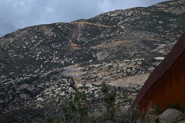 April 12, 2026, Tecate, Baja California, Mexico: A blast site in Kuchamaa Mountain during a Ã¢â‚¬oeceremonyÃ¢â‚¬Â rally against the destruction left by the construction of a new border wall at the US-Mexico Border in Tecate, Baja California, Mexico on Sunday, April 12, 2026. The Kuchamaa Mountain is considered a sacred site by native groups living in both sides of the border. Tecate Mexico - ZUMAm180 20260412_zip_m180_015 Copyright: xCarlosxA.xMorenox