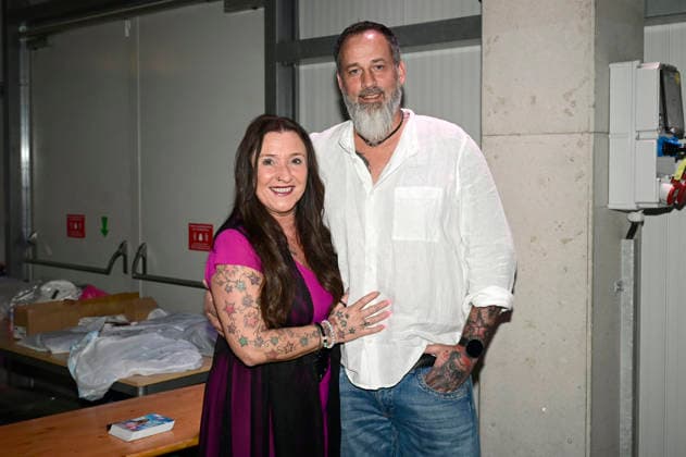 Daniela Alfinito with her partner Thorsten after her concert in the Löbau event hall, 12 04 2026 Foto:xM.xWehnertx xFuturexImagex alfinito_6411