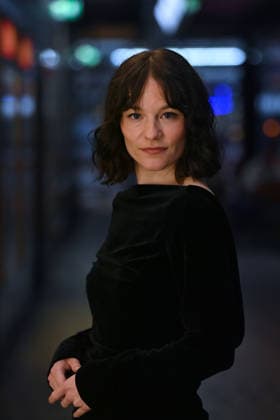 Valerie Pachner actress , single picture,cropped single motif,half figure,half figure pemiere of VIER MINUS DREI on 13 03420226 in Munich Red Carpet,Red Carpet