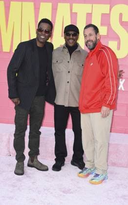 Chris Rock, Eddie Murphy, Adam Sandler at arrivals for ROOMMATES Premiere, The Egyptian Theatre Hollywood, Los Angeles, CA, April 13, 2026. Photo By: Elizabeth Goodenough Everett Collection ROOMMATES Premiere PUBLICATIONXNOTxINxCANxCHNxFRAxITAxJPNxNORxPOLxRUSxESPxUKxUSA