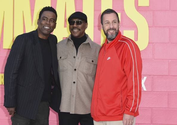 Chris Rock, Eddie Murphy, Adam Sandler at arrivals for ROOMMATES Premiere, The Egyptian Theatre Hollywood, Los Angeles, CA, April 13, 2026. Photo By: Elizabeth Goodenough Everett Collection ROOMMATES Premiere PUBLICATIONXNOTxINxCANxCHNxFRAxITAxJPNxNORxPOLxRUSxESPxUKxUSA