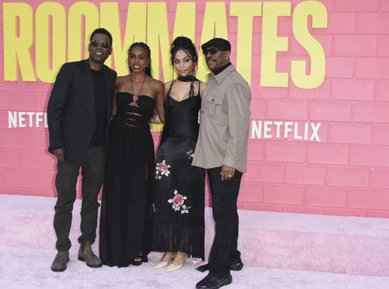 Chris Rock, Zahra Rock, Bella Murphy, Eddie Murphy at arrivals for ROOMMATES Premiere, The Egyptian Theatre Hollywood, Los Angeles, CA, April 13, 2026. Photo By: Elizabeth Goodenough Everett Collection ROOMMATES Premiere PUBLICATIONXNOTxINxCANxCHNxFRAxITAxJPNxNORxPOLxRUSxESPxUKxUSA