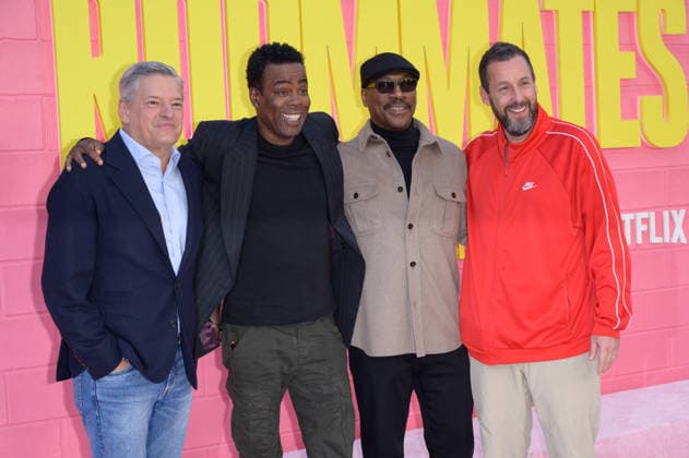 Roommates Premiere - Los Angeles, USA LOS ANGELES, USA. April 13, 2026: Ted Sarandos, Chris Rock, Eddie Murphy & Adam Sandler at the premiere for Roommates at the Egyptian Theatre. Los Angeles CA USA  Copyright: xPaulxSmith Featureflashx