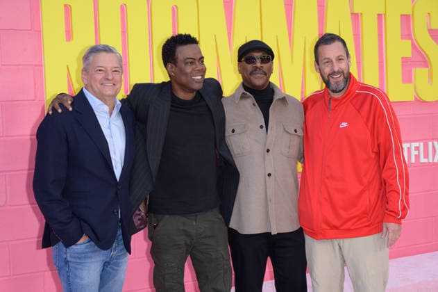 Roommates Premiere - Los Angeles, USA LOS ANGELES, USA. April 13, 2026: Ted Sarandos, Chris Rock, Eddie Murphy & Adam Sandler at the premiere for Roommates at the Egyptian Theatre. Los Angeles CA USA  Copyright: xPaulxSmith Featureflashx
