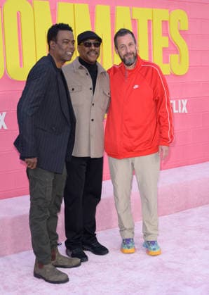 Roommates Premiere - Los Angeles, USA LOS ANGELES, USA. April 13, 2026: Chris Rock, Eddie Murphy & Adam Sandler at the premiere for Roommates at the Egyptian Theatre. Los Angeles CA USA  Copyright: xPaulxSmith Featureflashx