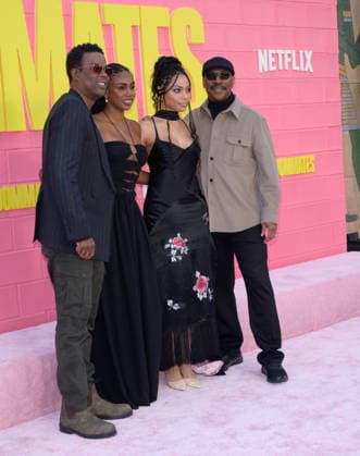 Roommates Premiere - Los Angeles, USA LOS ANGELES, USA. April 13, 2026: Chris Rock, Zahra Rock, Bella Murphy & Eddie Murphy at the premiere for Roommates at the Egyptian Theatre. Los Angeles CA USA  Copyright: xPaulxSmith Featureflashx