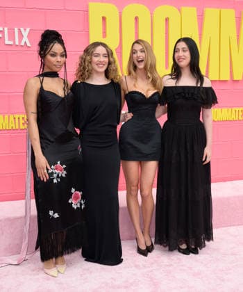 Roommates Premiere - Los Angeles, USA LOS ANGELES, USA. April 13, 2026: Bella Murphy, Jaya Harper, Chloe East & Sadie Sandler at the premiere for Roommates at the Egyptian Theatre. Los Angeles CA USA  Copyright: xPaulxSmith Featureflashx