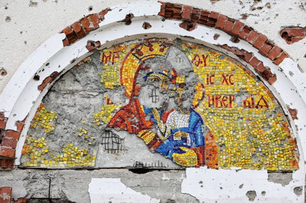 RUSSIA, DONETSK - APRIL 14, 2026: A view of the Iversky Convent on the feast day of the Our Lady of Iveron icon. The convent was badly damaged in combat in 2014 Donetsk Russia  - ZUMAt113 20260414_zaa_t113_050 Copyright: xDmitryxYagodkinx