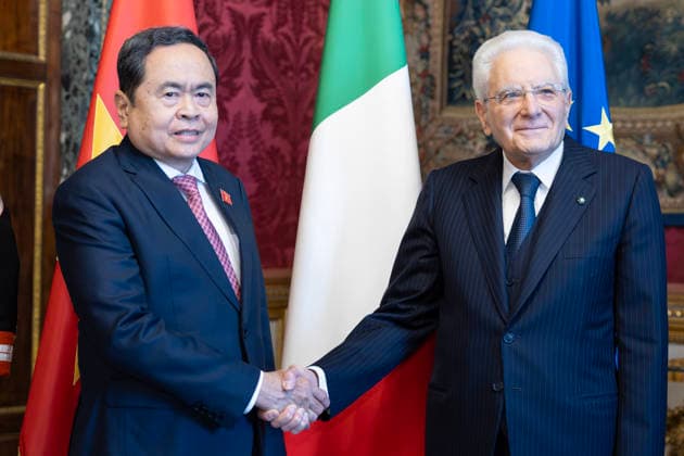 April 14, 2026, Rome, Rome, Italy: President Sergio Mattarella meets with Tran Thahn Man, President of the National Assembly of the Socialist Republic of Vietnam. Rome, Italy 14 April 2026 Rome Italy  - ZUMAa289 20260414_zia_a289_069 Copyright: xFrancescoxAmmnedolax