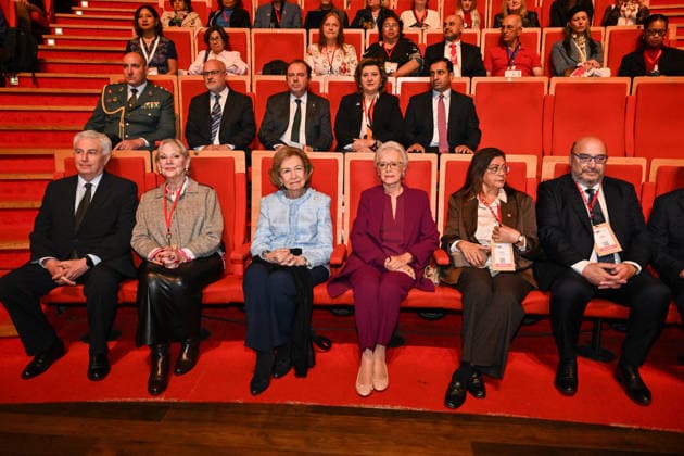 Royals At 37th Global Conference of Alzheimer Disease International - Lyon Princess Muna Al Hussein, Queen Sofía of Spain attending the 37th Global Conference of Alzheimer’s Disease International (ADI) in Lyon, France on April 14, 2026. Photo by Julien Reynaud APS-Medias ABACAPRESS.COM Lyon France  Copyright: xReynaudxJulien APS-Medias ABACAx