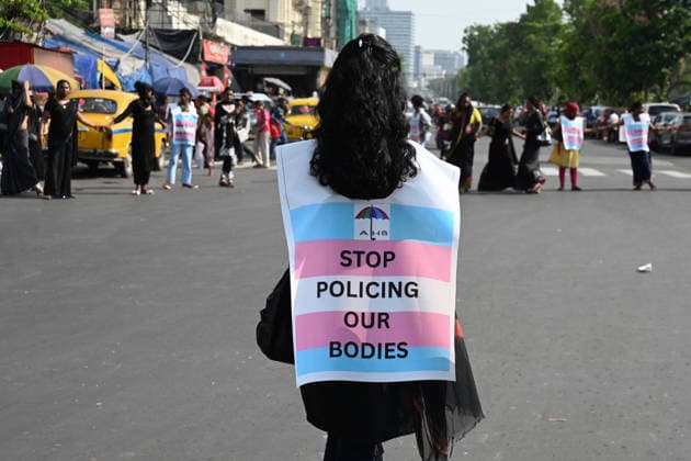 KOLKATA, INDIA - APRIL 14: Members of the LGBTQ+ and Transgender community protest against the recently enacted Transgender Persons (Protection of Rights) Amendment Act, 2026 on April 14, 2026 in Kolkata, India. The demonstration, part of a nationwide wave of protests, condemned the new law for erasing diverse trans identities and rolling back the fundamental right to self-identification. (Photo by Samir Jana Hindustan Times) LGBTQ+ And Transgender Community Protest In Kolkata Against Transgender Persons (Protection of Rights) Amendment Act, 2026