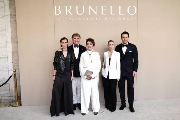 Carolina Cucinelli, Brunello Cucinelli, Federica Benda, Camilla Cucinelli, Riccardo Stefanelli at arrivals for BRUNELLO: THE GRACIOUS VISIONARY Gala Screening, David H. Koch Theater at Lincoln Center, New York, NY, April 14, 2026. Photo By: Kristin Callahan Everett Collection BRUNELLO: THE GRACIOUS VISIONARY Gala Screening PUBLICATIONXNOTxINxCANxCHNxFRAxITAxJPNxNORxPOLxRUSxESPxUKxUSA