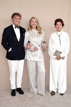 Brunello Cucinelli, Christie Brinkley, Federica Benda at arrivals for BRUNELLO: THE GRACIOUS VISIONARY Gala Screening, David H. Koch Theater at Lincoln Center, New York, NY, April 14, 2026. Photo By: Kristin Callahan Everett Collection BRUNELLO: THE GRACIOUS VISIONARY Gala Screening PUBLICATIONXNOTxINxCANxCHNxFRAxITAxJPNxNORxPOLxRUSxESPxUKxUSA