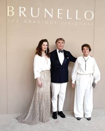 Grace Gummer, Brunello Cucinelli, Federica Benda at arrivals for BRUNELLO: THE GRACIOUS VISIONARY Gala Screening, David H. Koch Theater at Lincoln Center, New York, NY, April 14, 2026. Photo By: Kristin Callahan Everett Collection BRUNELLO: THE GRACIOUS VISIONARY Gala Screening PUBLICATIONXNOTxINxCANxCHNxFRAxITAxJPNxNORxPOLxRUSxESPxUKxUSA