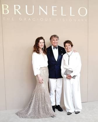 Grace Gummer, Brunello Cucinelli, Federica Benda at arrivals for BRUNELLO: THE GRACIOUS VISIONARY Gala Screening, David H. Koch Theater at Lincoln Center, New York, NY, April 14, 2026. Photo By: Kristin Callahan Everett Collection BRUNELLO: THE GRACIOUS VISIONARY Gala Screening PUBLICATIONXNOTxINxCANxCHNxFRAxITAxJPNxNORxPOLxRUSxESPxUKxUSA