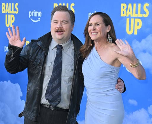 Amazon MGM Studios™s ˜Balls Up™ Premiere Paul Walter Hauser and Molly Shannon arriving at Amazon MGM Studios™s Balls Up? premiere held at the Harmony Gold Theatre on April 14, 2026 in Los Angeles, CA. Los Angeles Harmony Gold Theatre California USA Copyright: xLeexWattx xAFF-USA.COMx