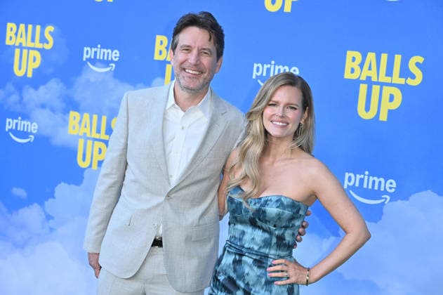 Amazon MGM Studios™s ˜Balls Up™ Premiere Rhett Reese and Chelsey Crisp arriving at Amazon MGM Studios™s Balls Up? premiere held at the Harmony Gold Theatre on April 14, 2026 in Los Angeles, CA. Los Angeles Harmony Gold Theatre California USA Copyright: xLeexWattx xAFF-USA.COMx