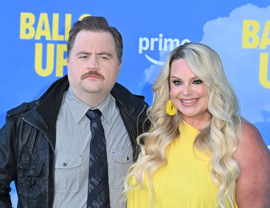 Amazon MGM Studios™s ˜Balls Up™ Premiere Paul Walter Hauser and Amy Boland Hauser arriving at Amazon MGM Studios™s Balls Up? premiere held at the Harmony Gold Theatre on April 14, 2026 in Los Angeles, CA. Los Angeles Harmony Gold Theatre California USA Copyright: xLeexWattx xAFF-USA.COMx