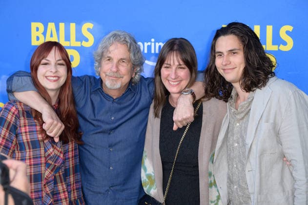 Balls Up Premiere - Los Angeles, USA LOS ANGELES, USA. April 14, 2026: Apple Farrelly, Peter Farrelly, Melinda Kocsis & Jesse Farrelly at the premiere for Balls Up at the Harmony Gold Theatre. Los Angeles CA USA  Copyright: xPaulxSmith Featureflashx