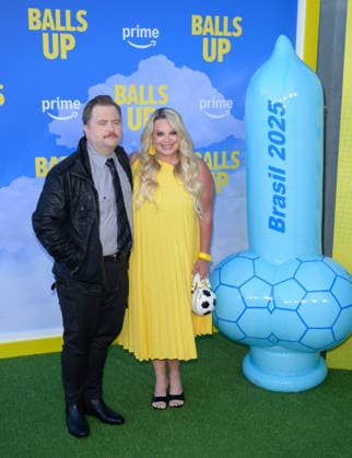Balls Up Premiere - Los Angeles, USA LOS ANGELES, USA. April 14, 2026: Paul Walter Hauser & Amy Boland Hauser at the premiere for Balls Up at the Harmony Gold Theatre. Los Angeles CA USA  Copyright: xPaulxSmith Featureflashx