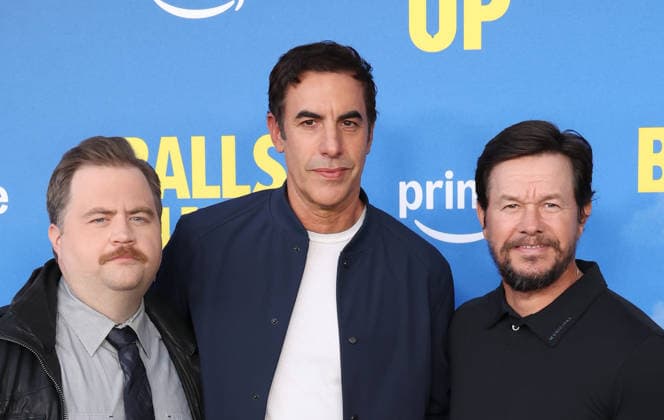 Premiere Of Amazon MGM Studios Balls Up 14 April 2026 . Los Angeles, California - Mark Wahlberg, Paul Walter Hauser, Sacha Baron Cohen , At Premiere Of Amazon MGM Studios Balls Up held at Harmony Gold in Los Angeles., Credit:Sadou Faye Avalon United States, CA, Los Angeles, Harmony Gold  Copyright: xSadouxFayex xAvalonx 1091094248