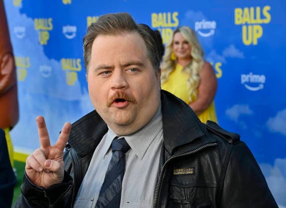 Cast member Paul Walter Hauser attends the premiere of the motion picture sports comedy Balls Up at the Harmony Gold Theater in Los Angeles on Tuesday, April 14, 2026. Storyline: Two marketers pitch a bold new condom World Cup sponsorship. After a booze-fueled scandal, they must outrun chaos to survive.  LAP2026041431 JIMxRUYMEN