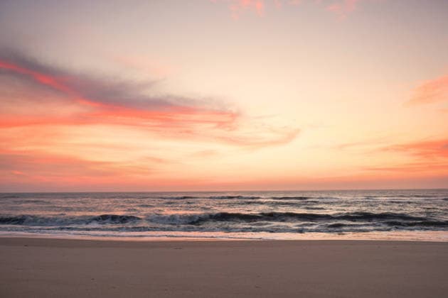Gorgeous pink sunrise Atlantic Ocean Cape Hatteras National Seas Avon, North Carolina, United States CR_JOKU260413-1994577-01