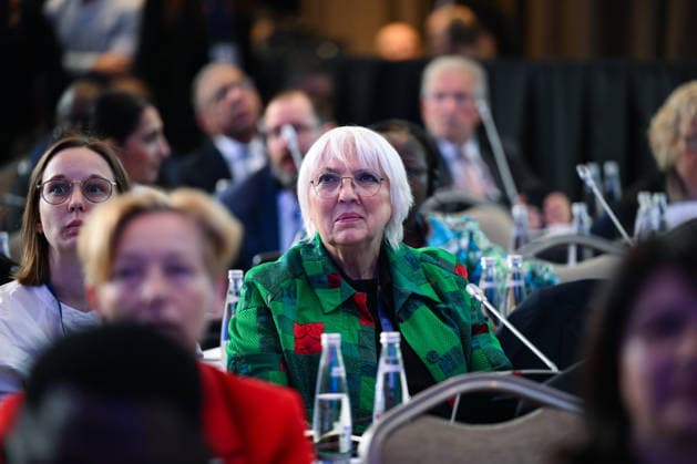 152nd IPU Assembly ISTANBUL, TURKIYE - APRIL 15: A participant wearing headphones listens during the 41st session of the Women Parliamentarians Forum held as part of the 152nd Inter-Parliamentary Union (IPU) General Assembly in Istanbul, Turkiye, on April 15, 2026. Arif Hüdaverdi Yaman Anadolu Istanbul Turkey. Editorial use only. Please get in touch for any other usage.  Copyright: x2026xAnadoluxArifxHüdaverdixYamanx