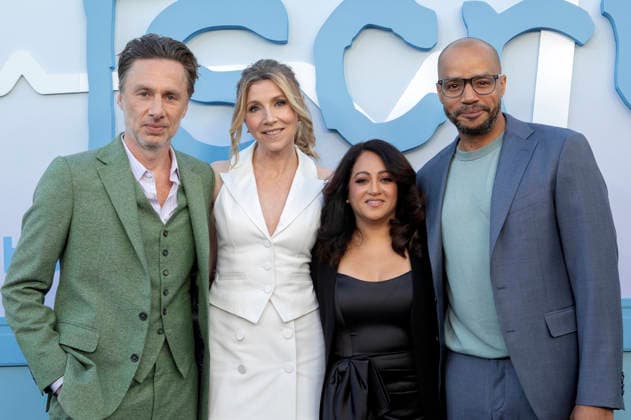Zach Braff, Sarah Chalke, Aseem Batra und Donald Faison beim Emmy FYC X Finale Event zur ABC-Serie Scrubs im Television Academy s Wolf Theatre. Los Angeles, 14.04.2026 *** Zach Braff, Sarah Chalke, Aseem Batra and Donald Faison at the Emmy FYC X finale event for the ABC series Scrubs at the Television Academy s Wolf Theatre Los Angeles, 14 04 2026 Foto:xC.xVanxWagonerx xFuturexImagex scrubs_6135