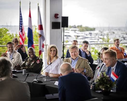 MIAMI - King Willem-Alexander and Queen Maxima attend a roundtable discussion on cooperation, shared challenges, and solutions in the maritime manufacturing industry. The visit was part of a three-day working visit to Philadelphia, Washington D.C., and Miami in the United States (US). REMKO DE WAAL ANP netherlands out - belgium out  Copyright: xx x555864298x originalFilename: 555864298.jpg