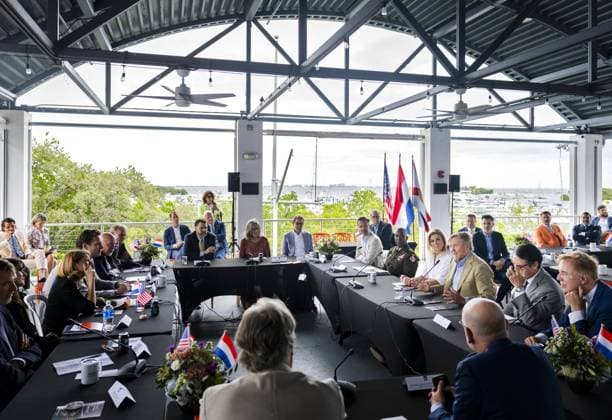 MIAMI - King Willem-Alexander and Queen Maxima attend a roundtable discussion on cooperation, shared challenges, and solutions in the maritime manufacturing industry. The visit was part of a three-day working visit to Philadelphia, Washington D.C., and Miami in the United States (US). REMKO DE WAAL ANP netherlands out - belgium out  Copyright: xx x555869100x originalFilename: 555869100.jpg