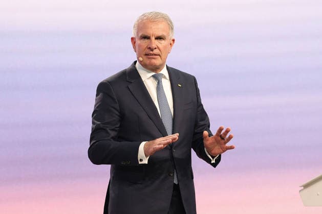 Official ceremony marking the 100th anniversary of the founding of Lufthansa Carsten Spohr (CEO of Lufthansa AG) during the Official ceremony marking the 100th anniversary of the founding of Lufthansa at Lufthansa Group Hangar One in Frankfurt am Main, Germany, April 15, 2026 Frankfurt am Main Airport, Lufthansa Group Hangar One Hessen Deutschland Copyright: xJoaquimxFerreirax