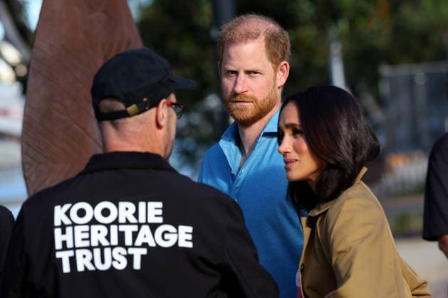 HARRY AND MEGHAN AUSTRALIA VISIT, Prince Harry and Meghan, the Duke and Duchess of Sussex participate in the Scar Tree Walk at Birrarung Marr during a visit to Australia, Melbourne, Thursday, April 16, 2026. ( NO ARCHIVING MELBOURNE VICTORIA AUSTRALIA  Copyright: xCONxCHRONISx 20260416136511093895