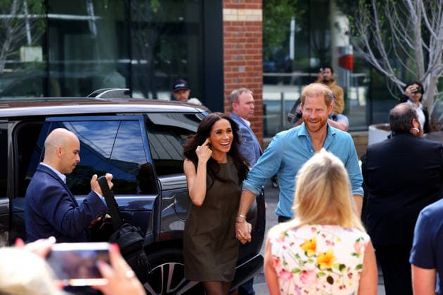 HARRY AND MEGHAN AUSTRALIA VISIT, Prince Harry and Meghan, the Duke and Duchess of Sussex arrive at Swinburne University for a visit at the ÔbatyrÕ, a mental health engagement programme service during a visit to Australia, Melbourne, Thursday, April 16, 2026. ( NO ARCHIVING MELBOURNE VICTORIA AUSTRALIA  Copyright: xCONxCHRONISx 20260416142308673610